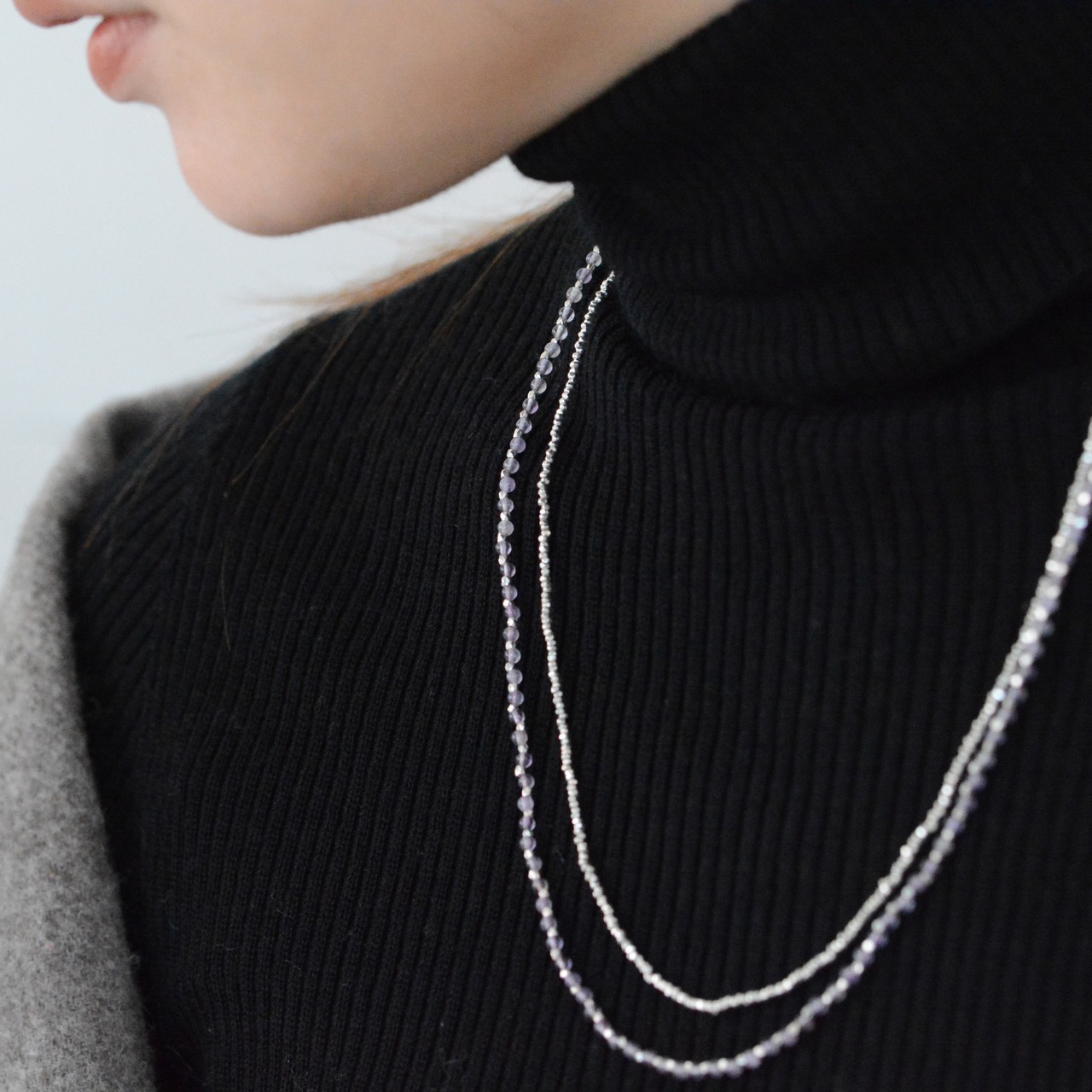 rhythmネックレス　パープル（S）