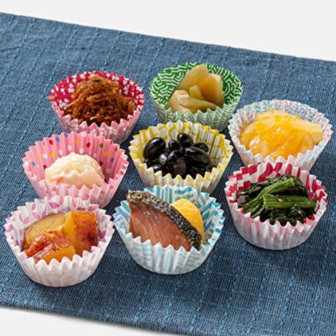 アルテム(Alutem) おかずカップ お弁当カップ 8号 深型 和風柄 96枚入 8柄×12枚 電子レンジ対応 日本製