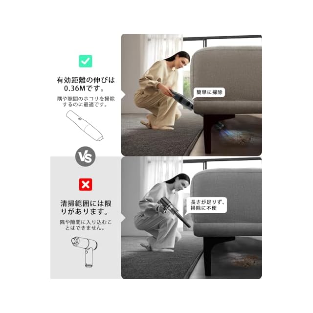 2025新登場】ハンディクリーナー コードレス 26000Pa 吸引力強化 車用