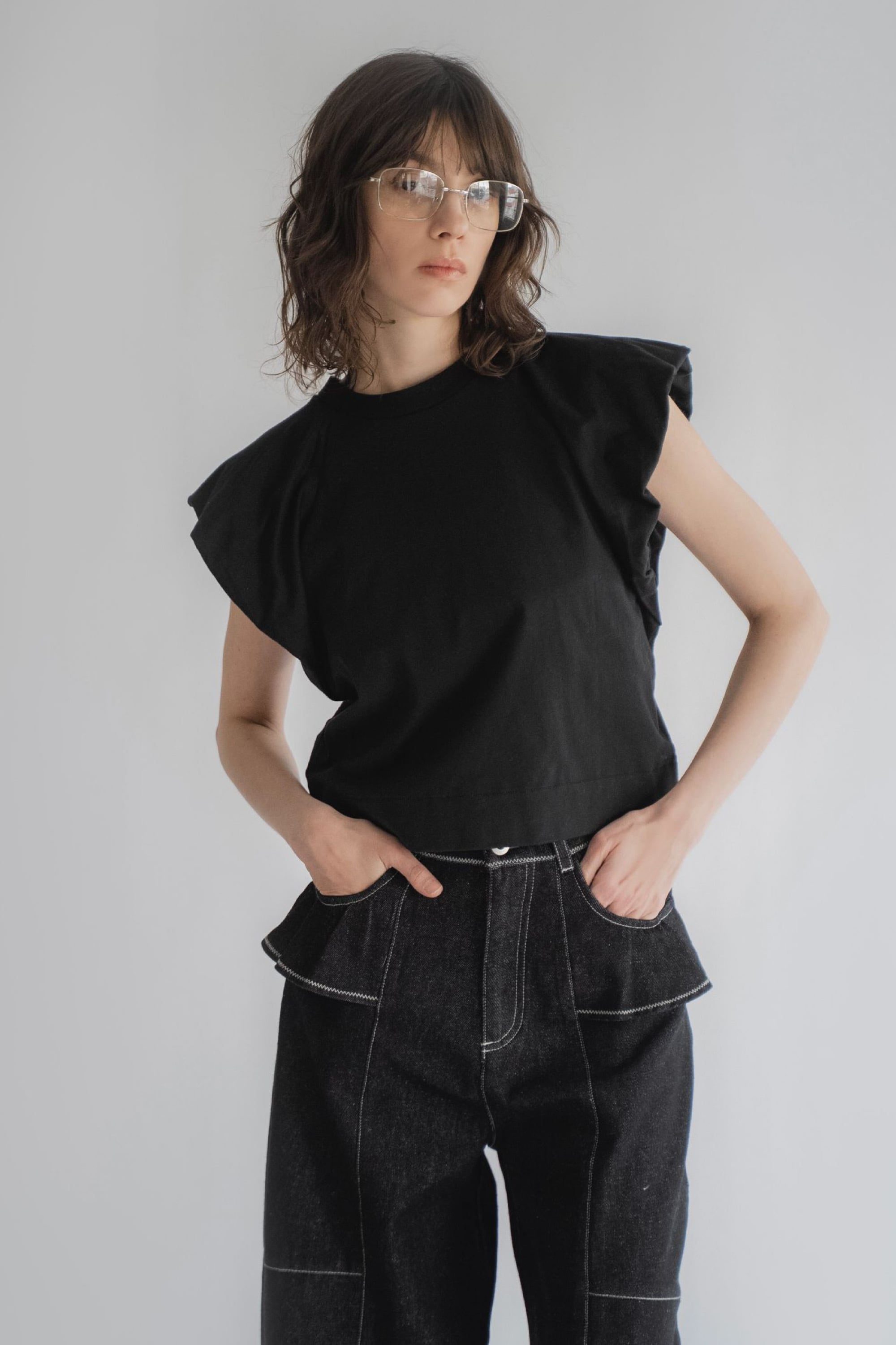 Hanes for WILLFULLY 2P BEEFY-T balloon sleeve tops 2Pヘインズ