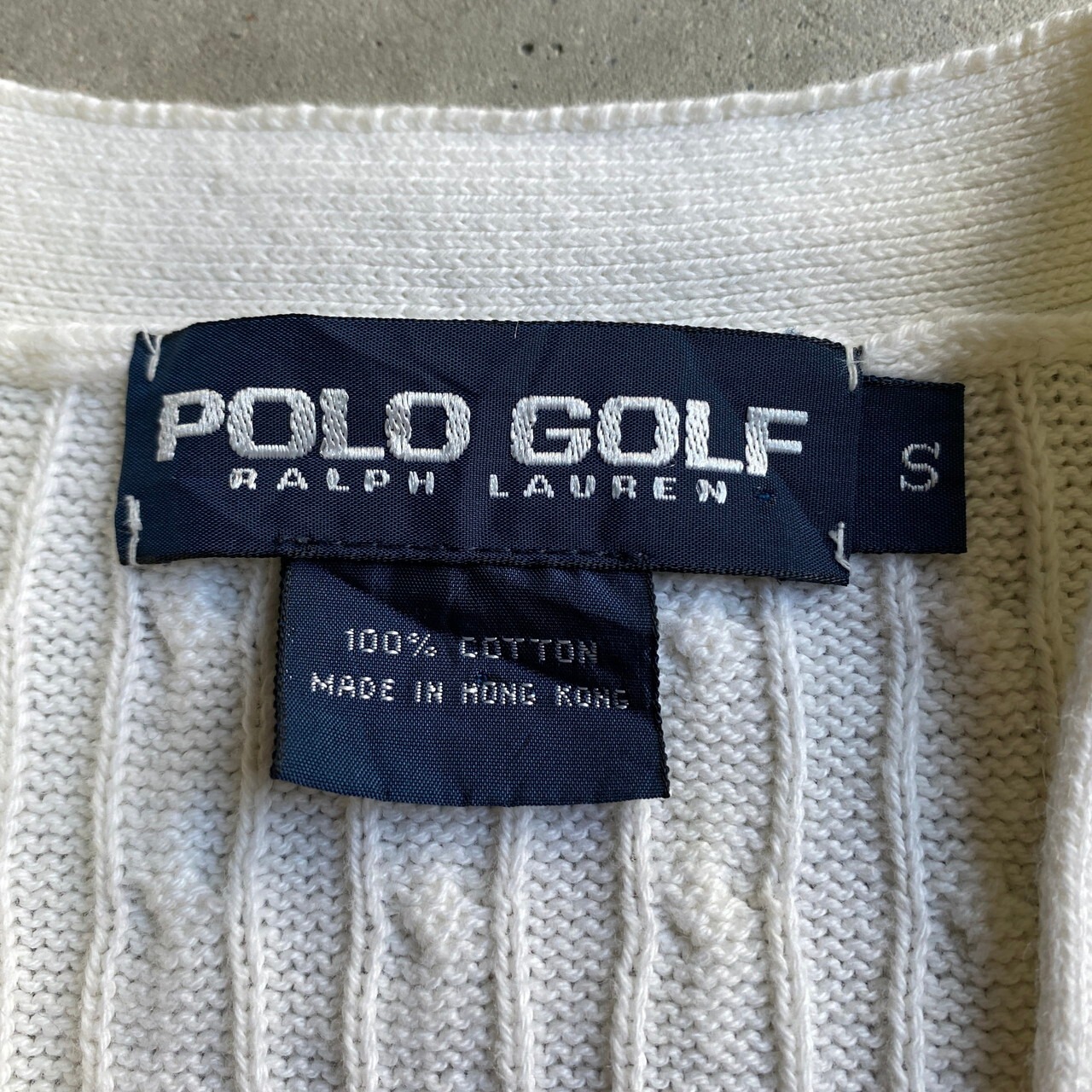 ポロゴルフ ラルフローレン コットンニットベスト メンズS 古着 POLO 