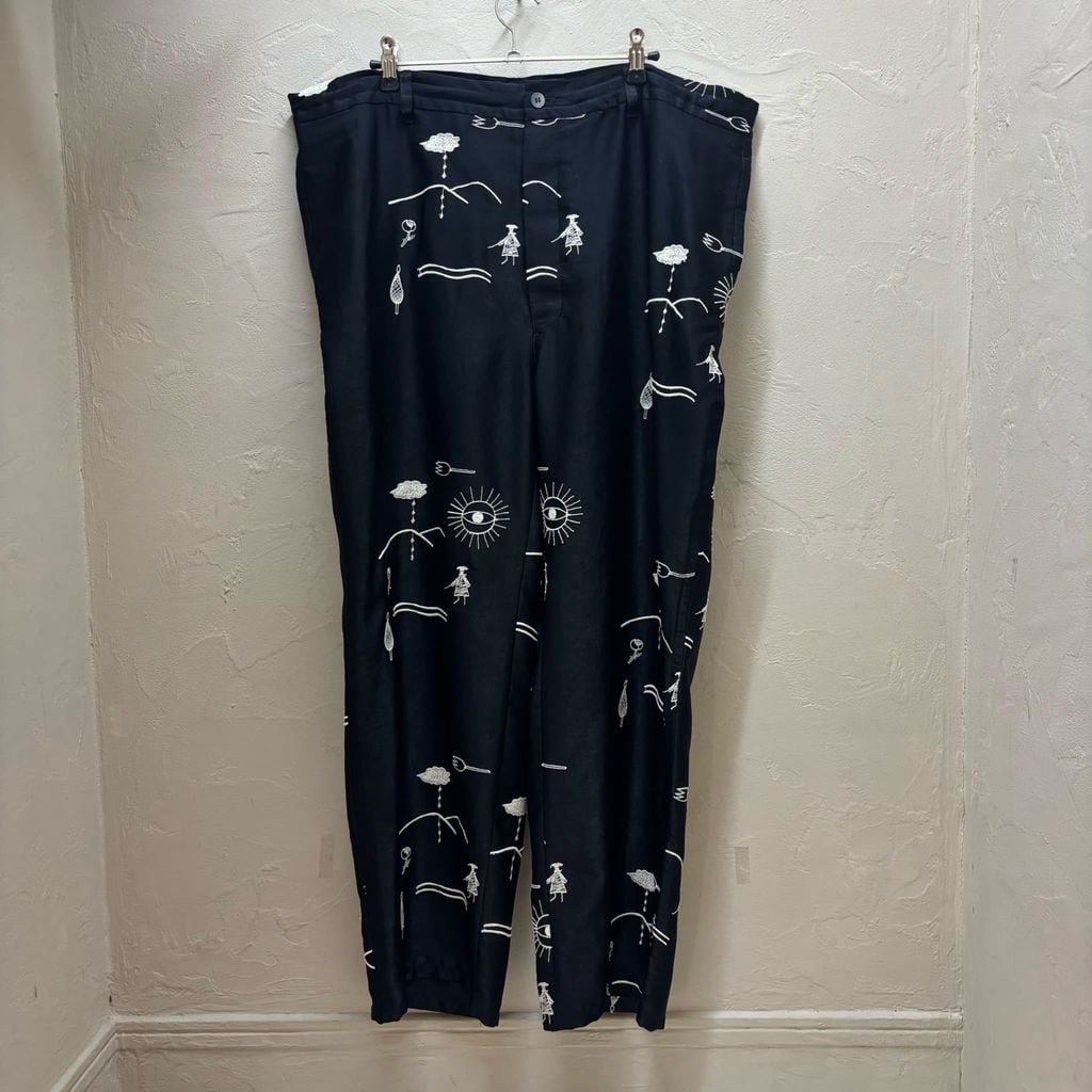 DIVINA FAMILY サイドペイントスラックス DIVINA FAMILY ディビナファミリー Embroidered Satin Pants パンツ