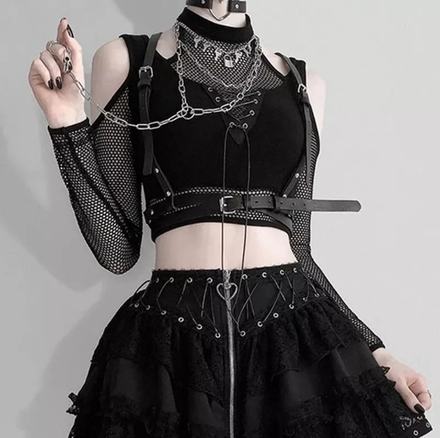 GOTH DARK / FISHNET TOP / GOTHIC ARMS