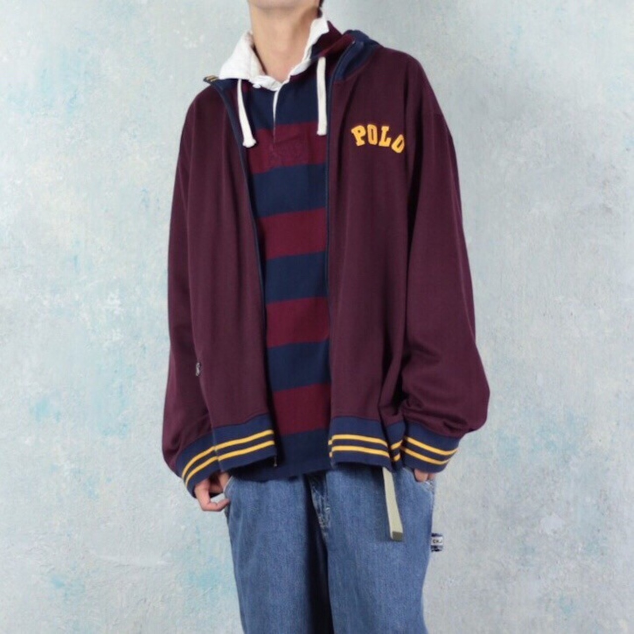 Polo by Ralph Lauren フーデッド ボーダー柄 ラガーシャツ 【FF-2885 