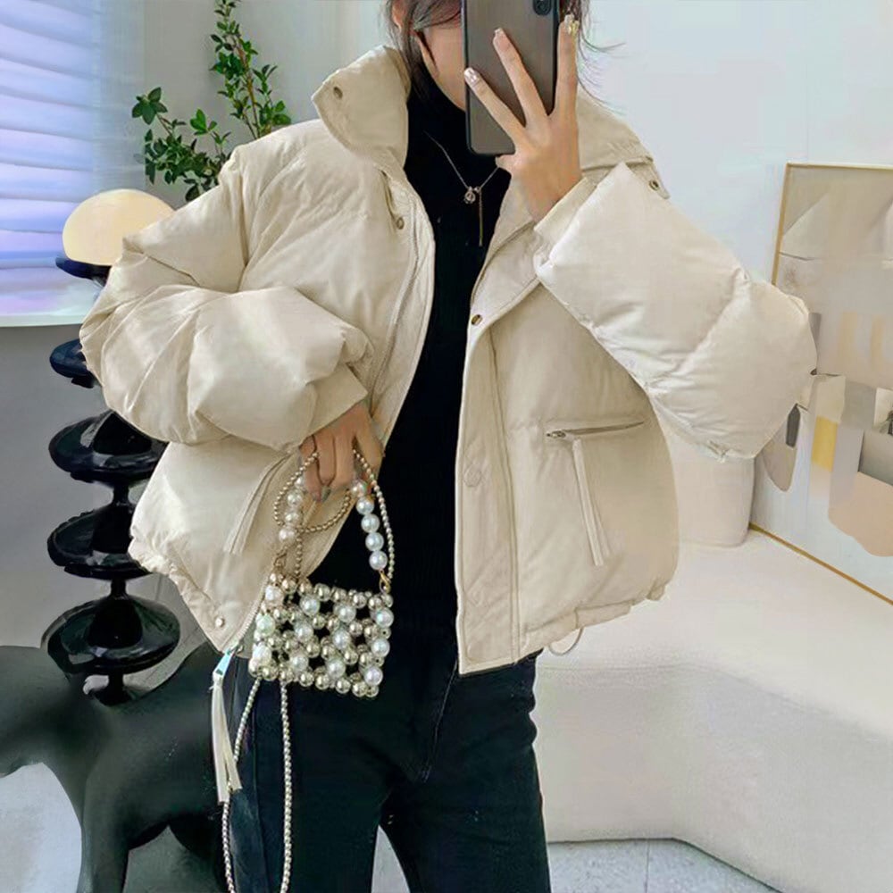 ダウン ジャケット レディース 秋冬 防寒 アウター おしゃれ きれいめ 大人 かわいい 中綿 ブルゾン 暖かい ショート丈 ストリート系 アメカジ 大人可愛い 大人女子