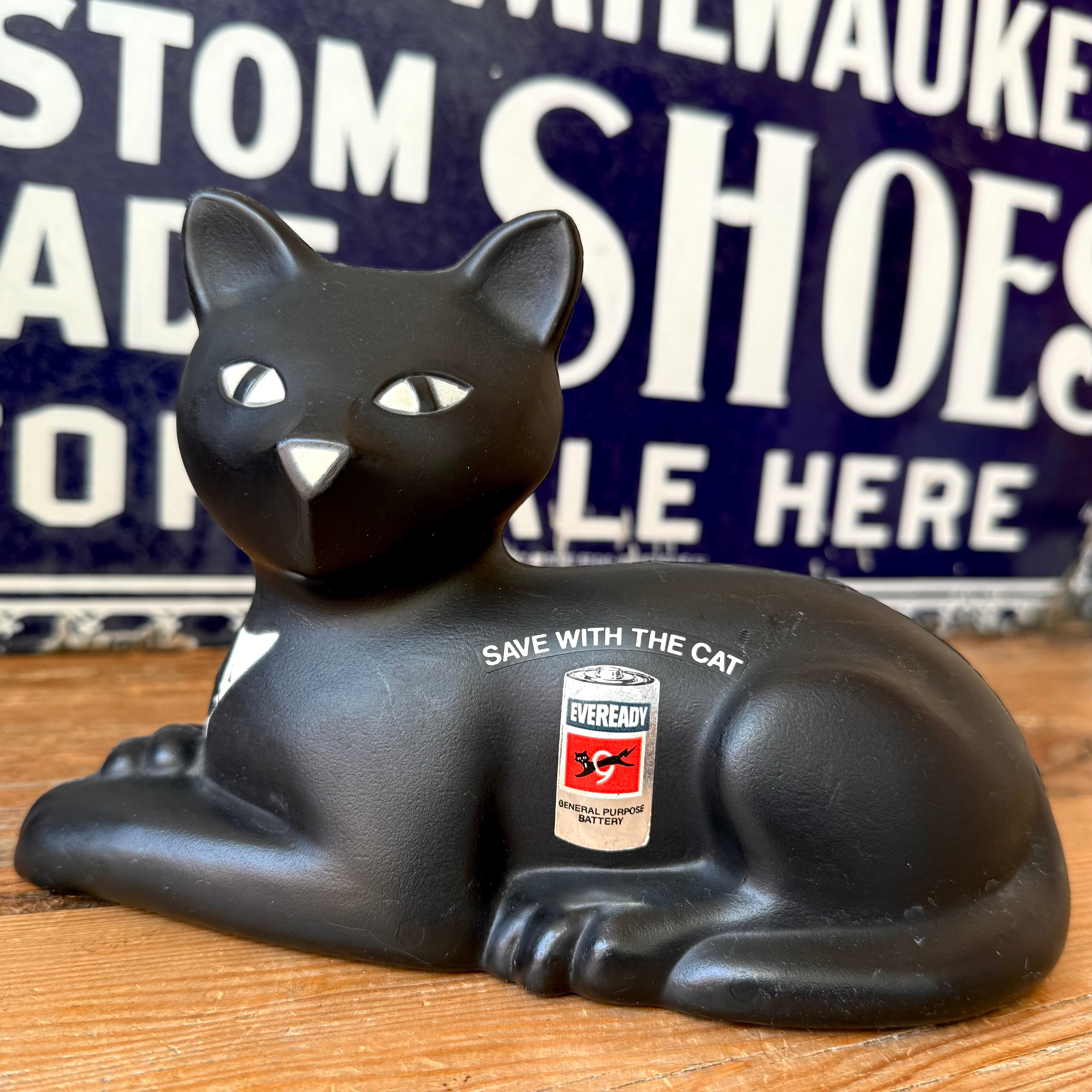 Vintage EVEREADY CAT Coin Bank エバレディ 黒猫 ブラックキャット