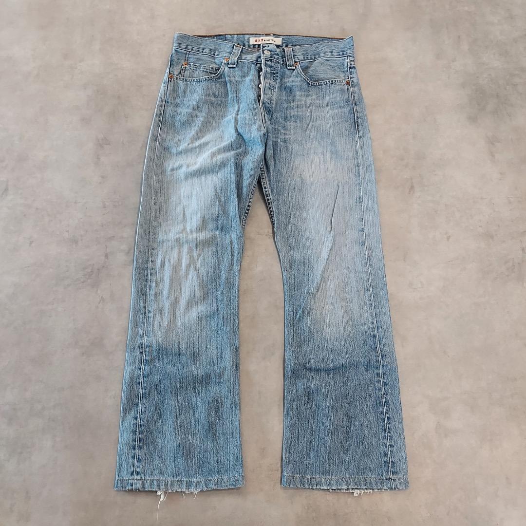 リーバイス512 Levis W34 フレアブーツ 青 古着 ボトム 22181