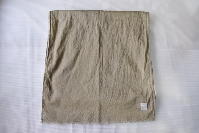 LOCALLY　cotton・linen cross tie over dye muffler　beige×khaki