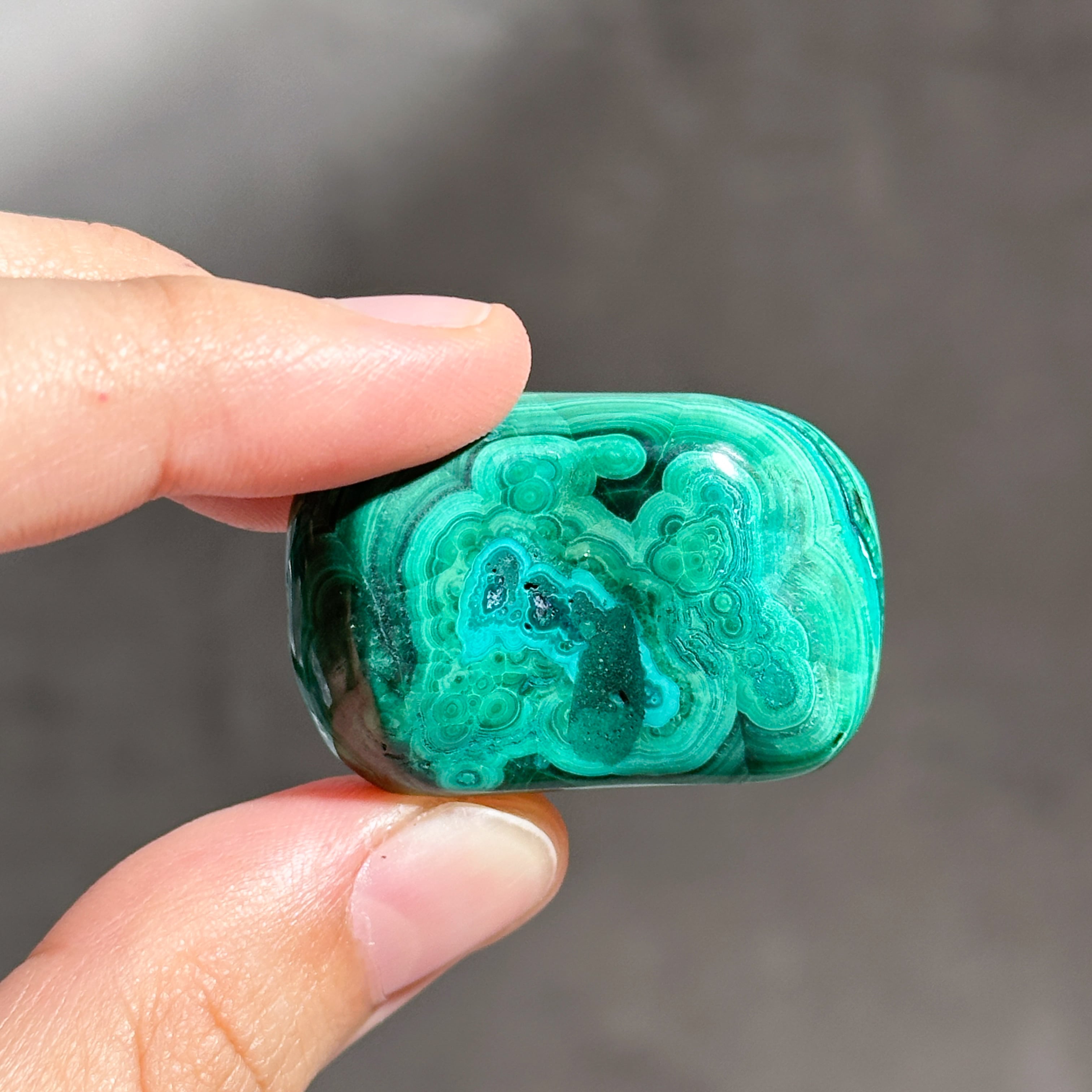 マラカイト with クリソコラ（マラコラ） タンブル32◇ Malachite with