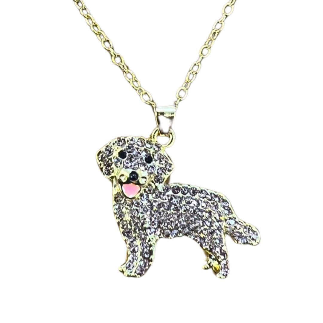 ネックレス ラインストーン 5種の犬猫 キラキラ 首 アクセサリー