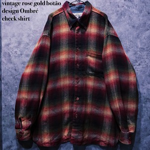【doppio】vintage rose gold botão design Ombré check shirt