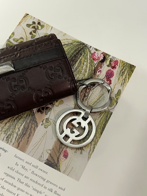 GUCCI / vintage  silver interlocking  key charm.
