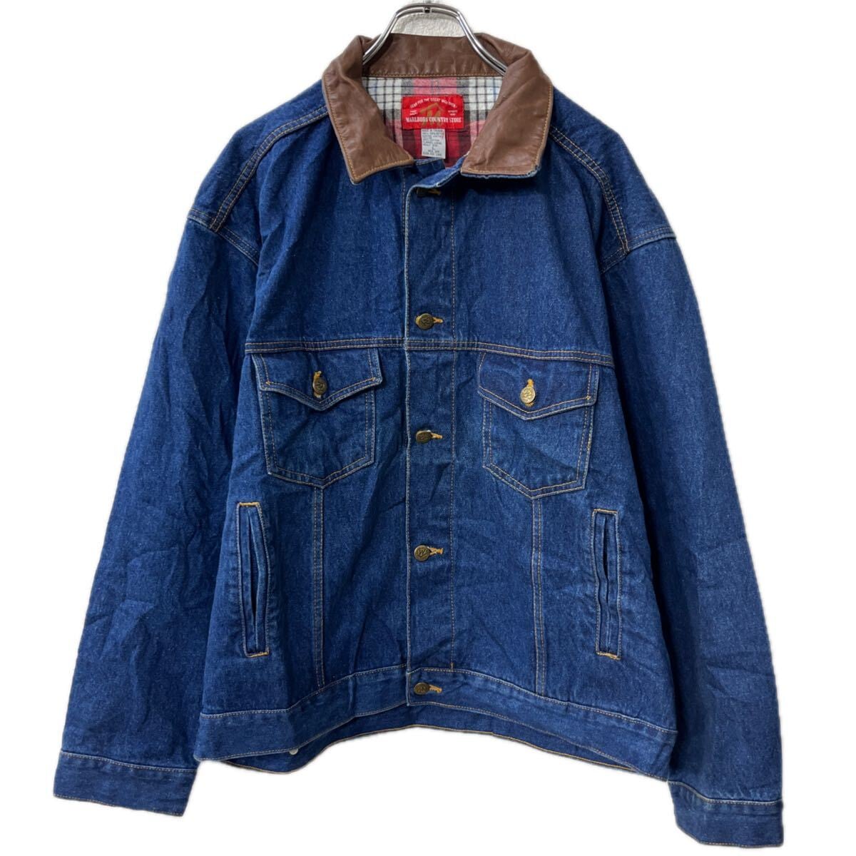 XL】Marlboro Country Store 襟レザー 3rdタイプ デニムジャケット G
