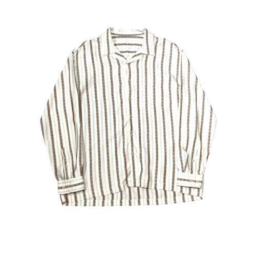 Vintage - Open Collar Rayon Stripe Shirt (size-XL) ¥11000+tax