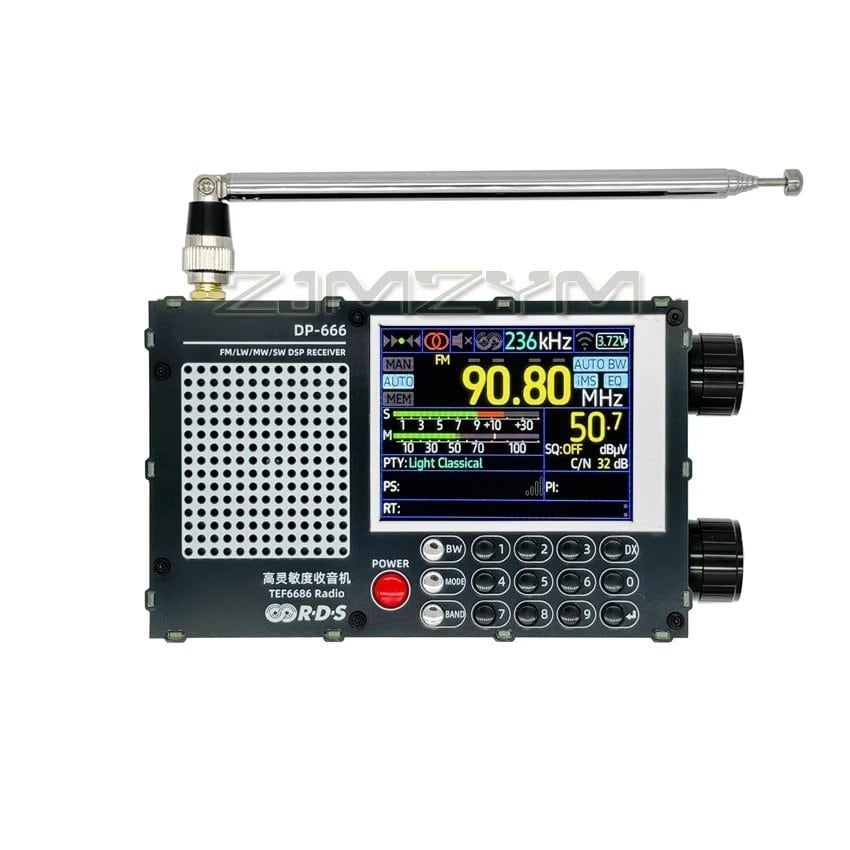 TEF6686 高感度DSPラジオ FM AM 短波 フルバンド 2.8型大画面