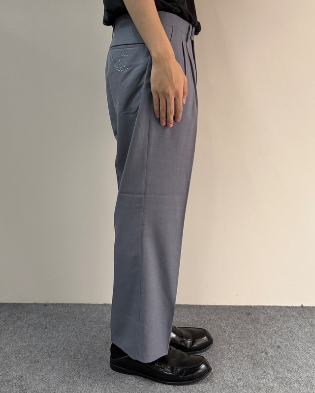 【90s BALENCIAGA Sports】slub fabric grey trousers