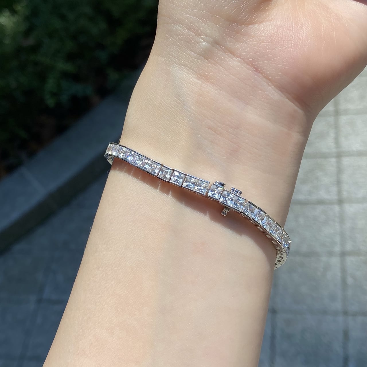 バケットダイヤテニスブレスレット幅4mm シルバー Liron