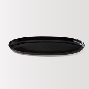 ブラックオーバルスリム皿