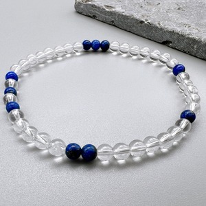 #007 Natural stone bracelet  【ラピスラズリ×水晶ブレスレット】