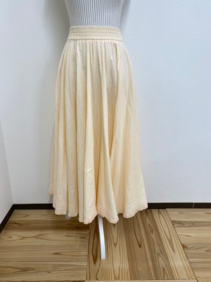 【OuiSet】cotton embroidery long skirt