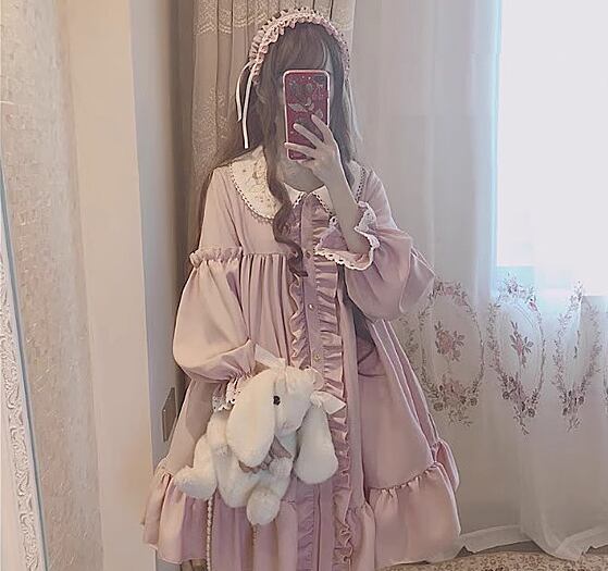 ワンピース ロリータファッション 長袖 レディース ゆめかわいい 地雷