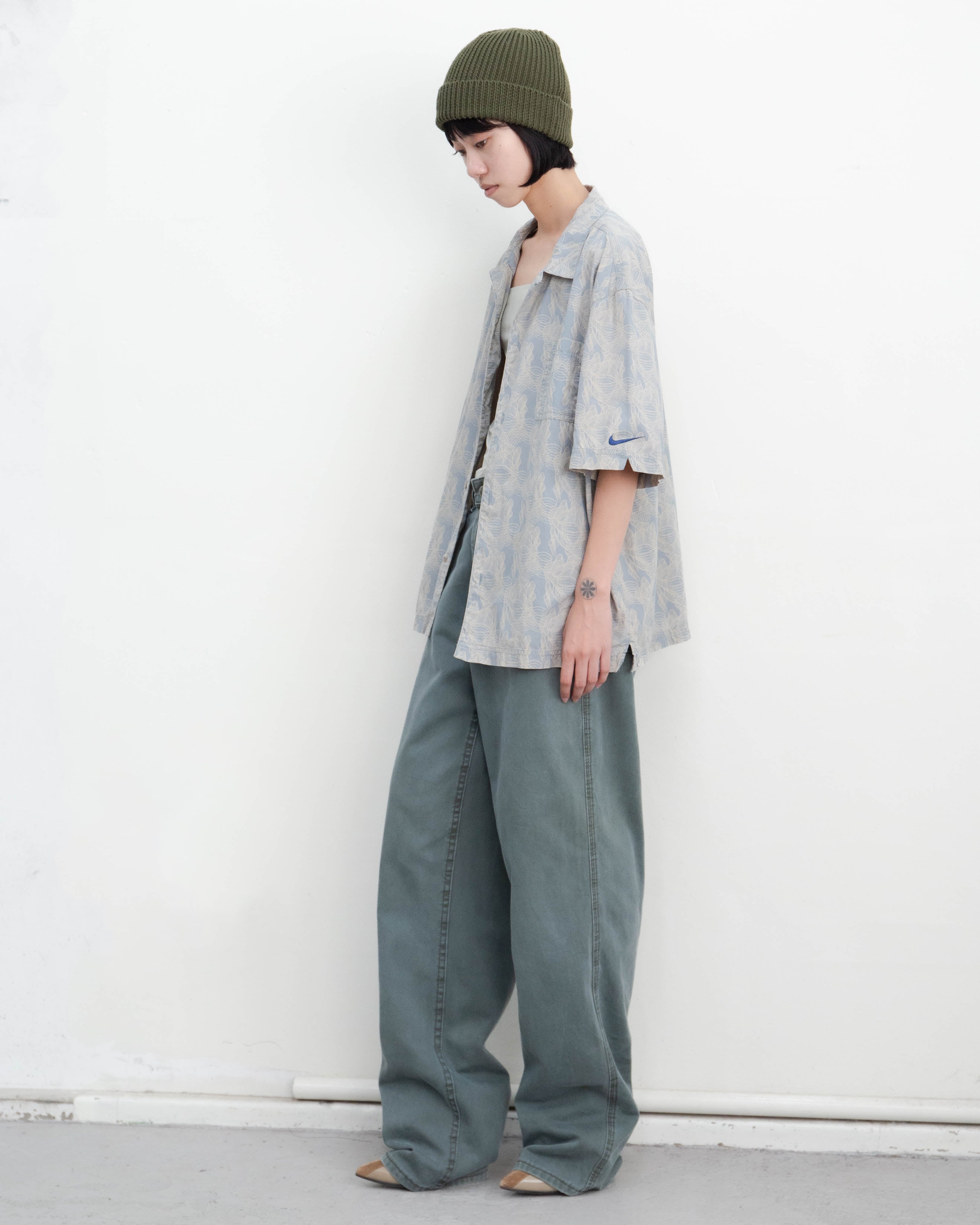1990s NIKE - abstract open collar shirt | LUIK FINN
