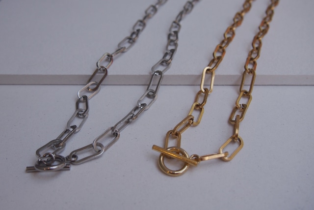 ＜STAINLESS＞PAPER CLIP GOLD NECKLACE