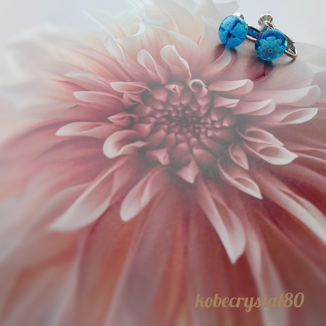 ヴェネチアンガラス　ミニフラワーイヤリング・【10530SY2】