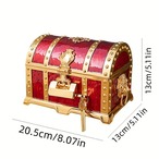 ジュエリーボックス ＜コーヒー＞ 2層 メタルジュエリーボックス 収納ボックス 小物入れ オシャレ メイクオーガナイザー クリエイティブ多層宝箱ロック付きブリキの箱 宝物箱 女の子へのギフト用