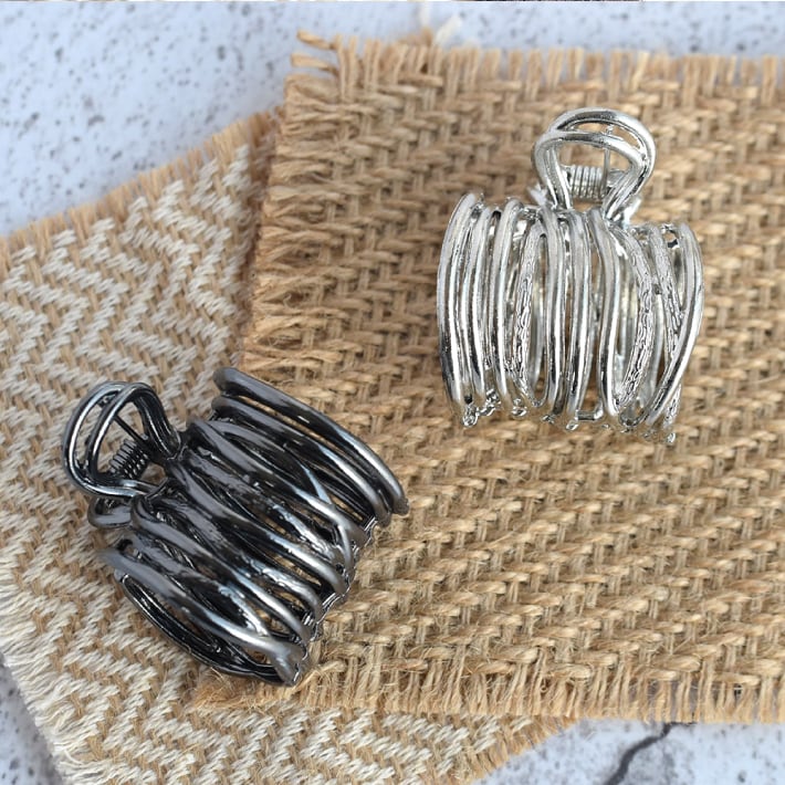 バンスクリップ メタル ミニ ヘアクリップ ゴム隠し 髪飾り ヘア