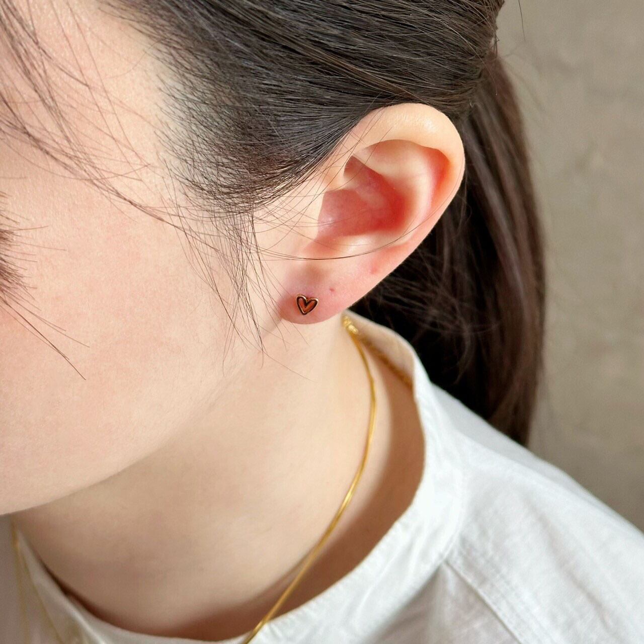 【SELECT】サージカルステンレス　ハート型ピアス