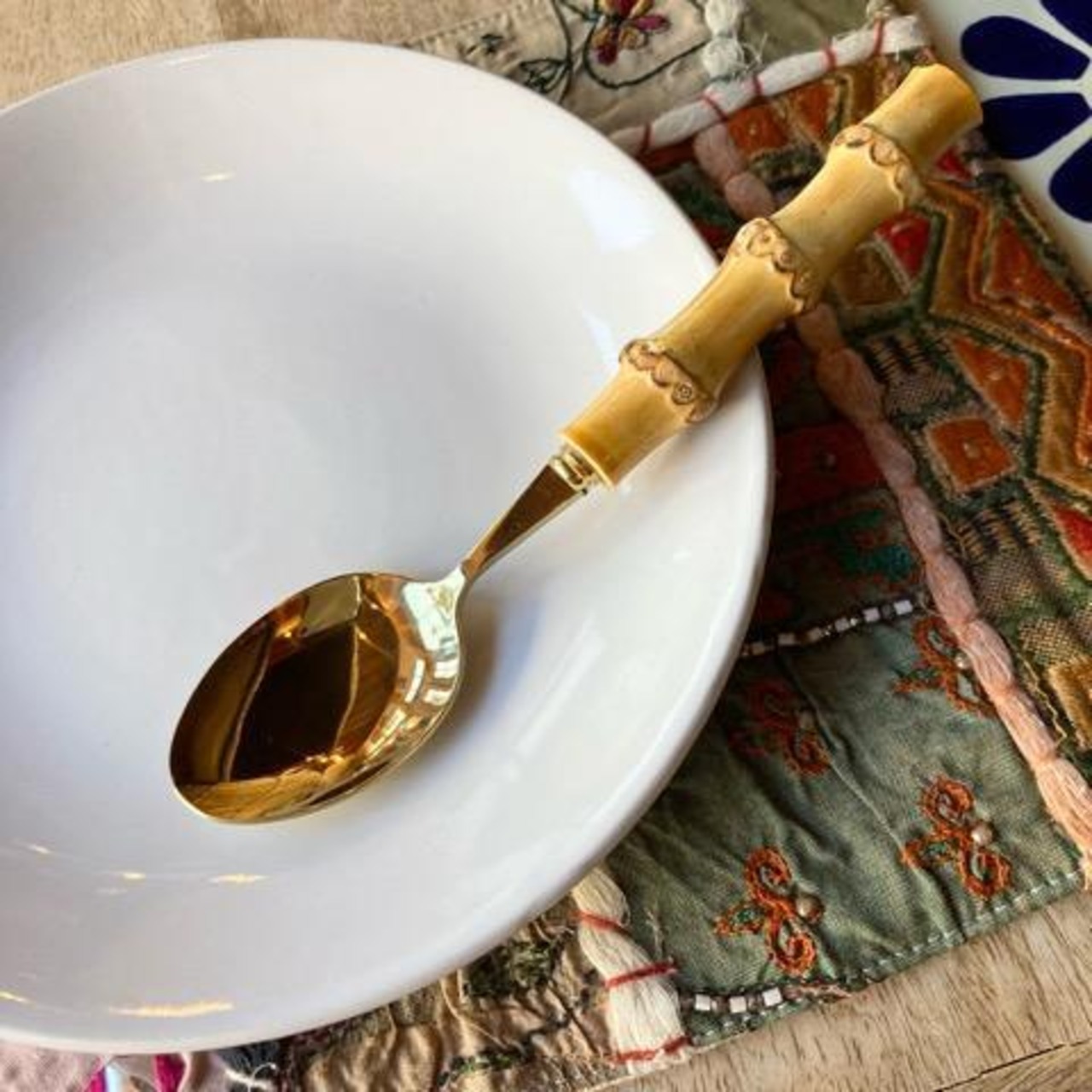 Topanga　バンブーハンドルカトラリー　Sサイズ　全2種　スプーン　フォーク　食器　カトラリー　洋食　中華　イタリアン　スープ　デザート　バンブー