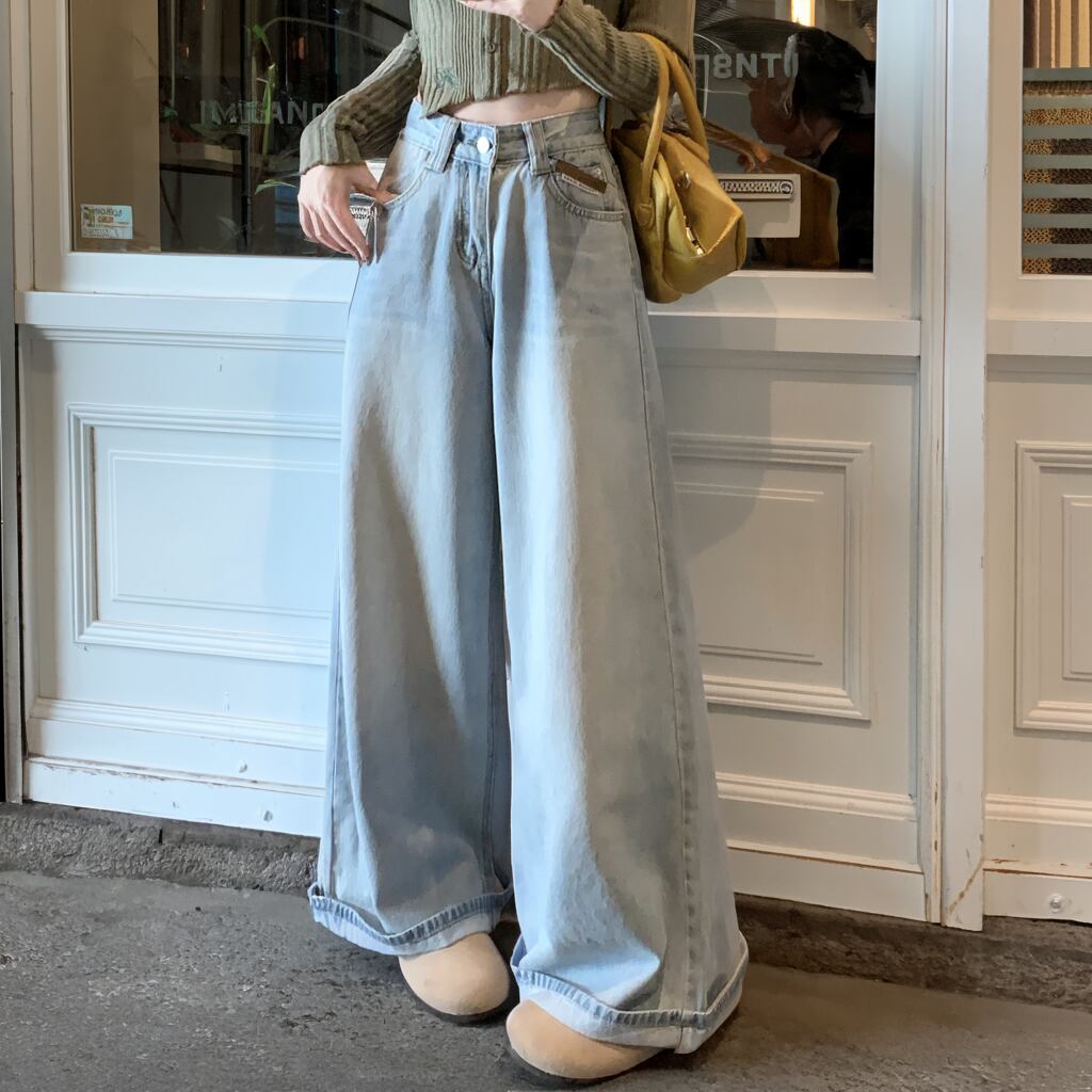 ハイウエストワイドレッグデニム 00056