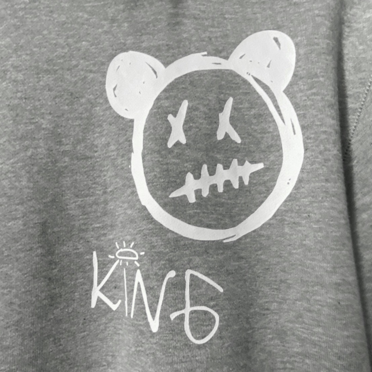 【HIPANDA ハイパンダ】メンズ バスキア パロディ フーディー スウェット MEN'S MEN'S Jean-Michel Basquiat PARODY HOODIE SWEAT SHIRT / WHITE・BLACK・GRAY