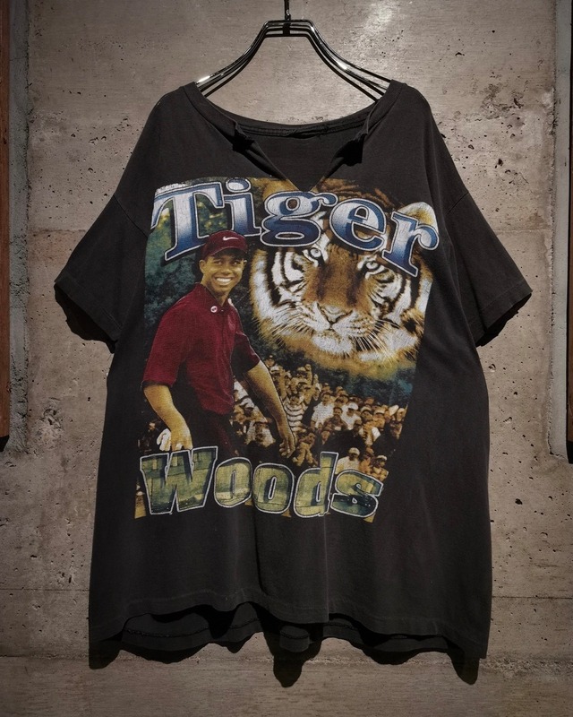 【Caka】90's "Tiger Woods" Good Fade Vintage T-Shirt