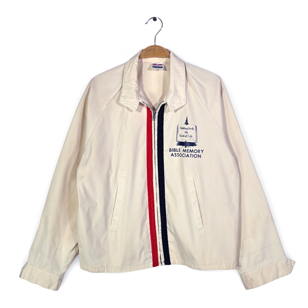 70s SPORTSMASTER ヴィンテージ スウィングトップ タロンジップ 生成りホワイト サイズS 古着 DZ0785