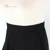 社交ダンス 衣装 スタンダード スカート レッスンウェア 黒 ブラック系 PAPILLON パピヨン フォーマル シルバー系 練習着 無地 上品 シンプルデザイン アーバンブラック ラインストーン 伸縮性 ポリエステル製 総丈約80cm ウエスト約29.5cm ファスナー仕様 レディース ダンス用衣装 祭り イベント衣装 スタイリッシュ スカートファッション