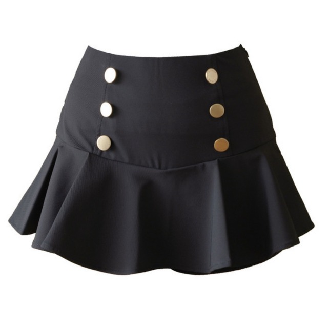 Button Flower Skirt (Black)