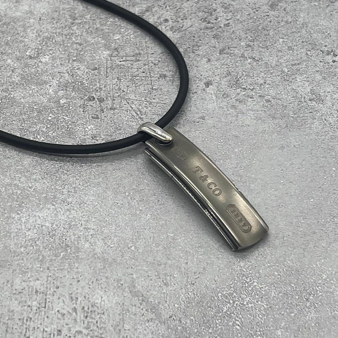 ティファニー TIFFANY&CO 1837 バープレート ラバー ネックレス