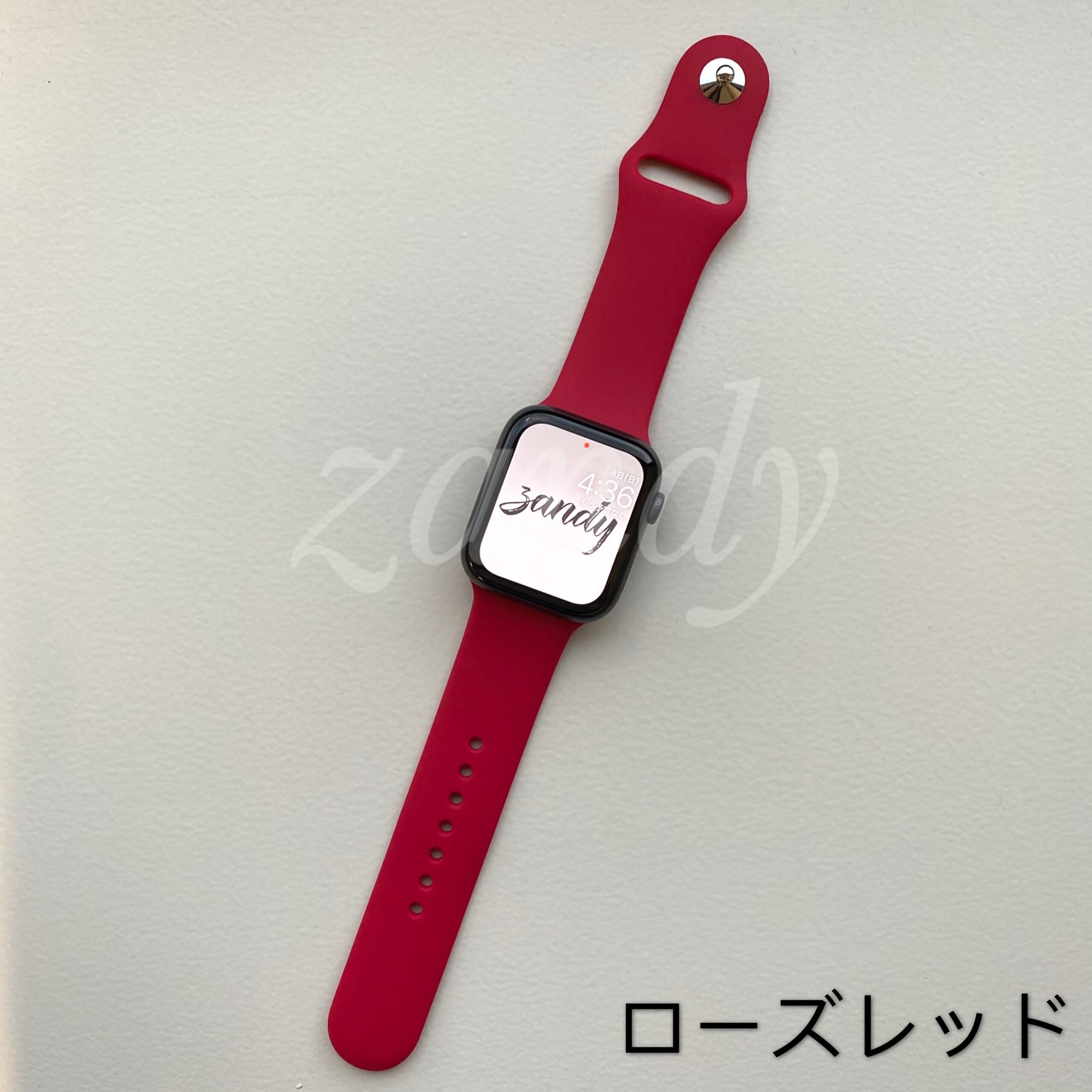 アカ系】B059 アップルウォッチバンド ラバーベルト スポーツバンド