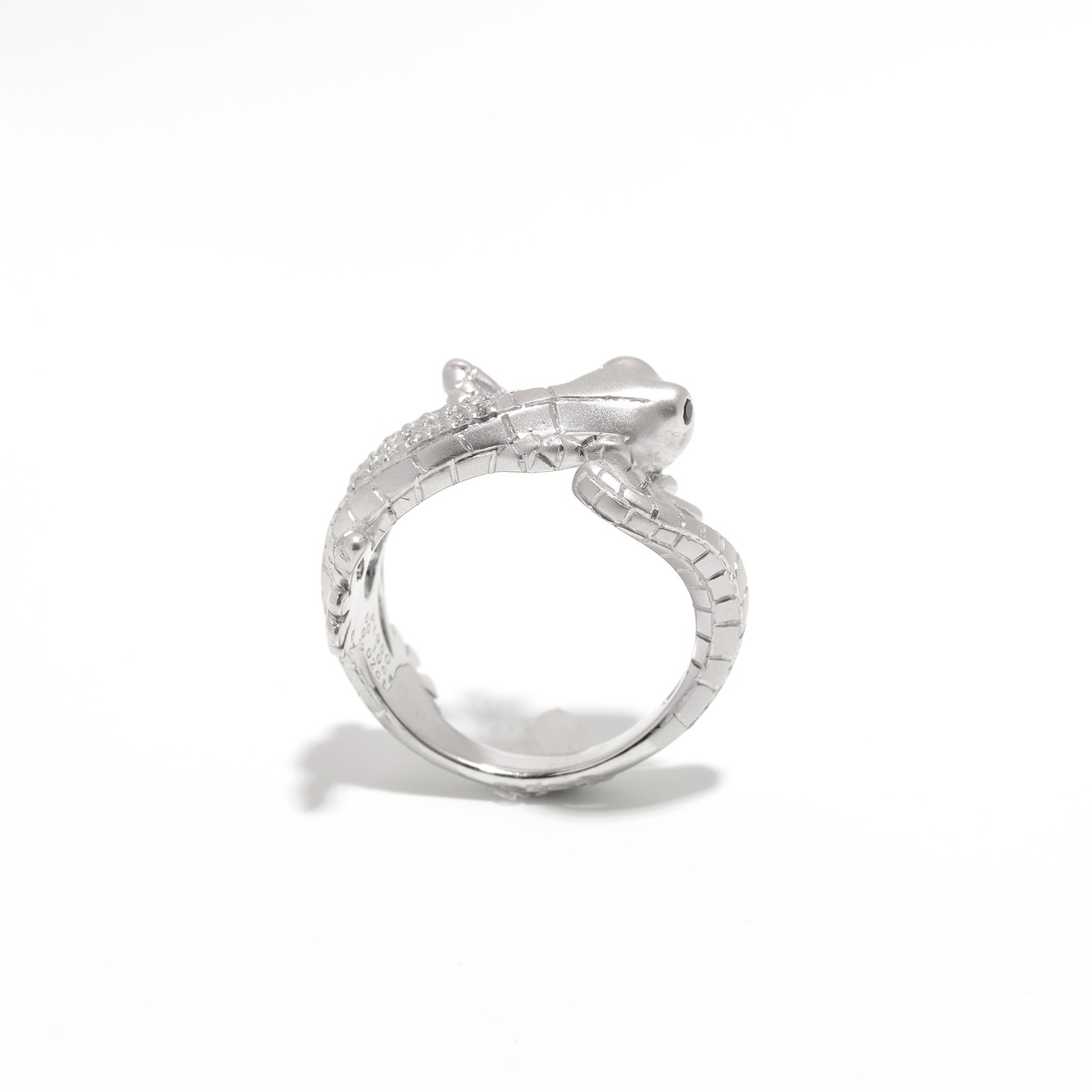 ヤモリモチーフ ダイヤモンド デザイン リング pt950 / 0.100ct / ON 0.010ct