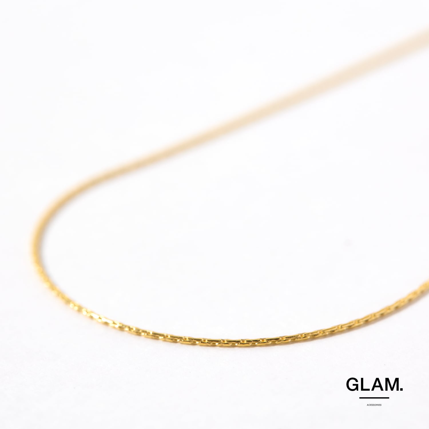 極細 ビーディング ゴールドチェーンネックレス 0.7mm 18Kコーティング