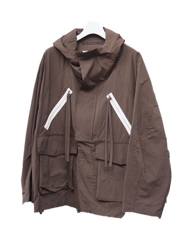 【LAST1】NYLON TAFFETA ANORAK HOODIE(BRN)