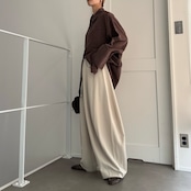ツイルウエストリボン切替バレルPT/ベージュ