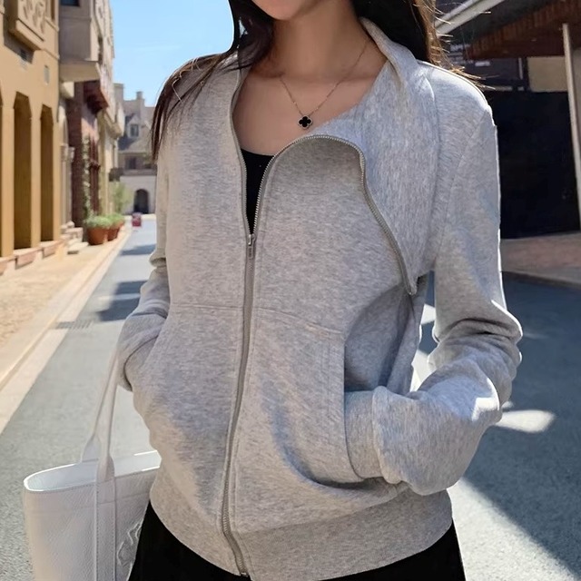 ジップアップ 長袖 ドロップショルダー ジャケット 1color ATO0255