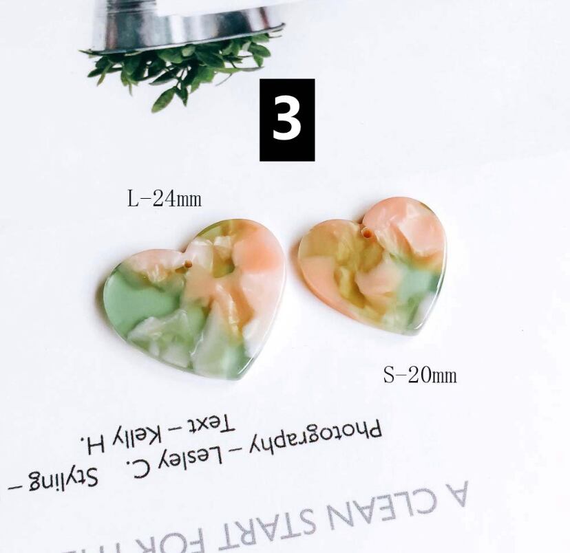 10個セット】アクリルパーツ アクセサリーパーツ プレート ハート