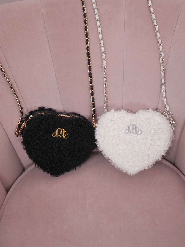 "m" boa heart bag