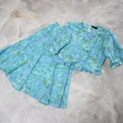 社交ダンス 衣装 スタンダード 上下セット ツーピース レッスンウェア パーティ衣装 女性用 レディース オールシーズン SEKINE セキネ 水色 ライトブルー系 花柄 ライトブルー 花柄デザイン セットアップ ダンス衣装 スカート トップス ポリエステル 日本製 ファスナー仕様 伸縮性 シンプル衣装 お洒落 着心地良い ロマンティック おすすめ レディースファッション 普段使い フォーマル お出かけ用