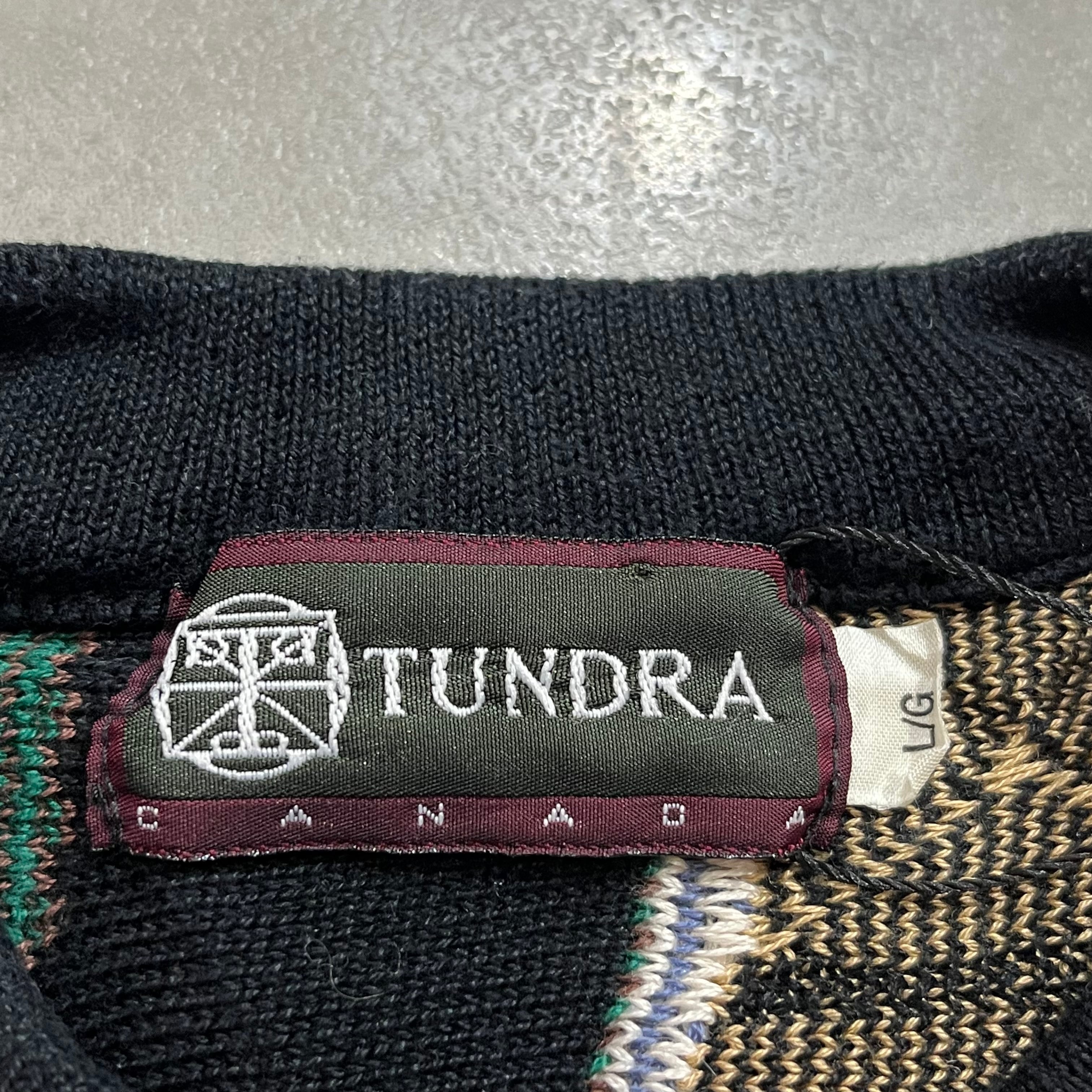 90年代 size : L【 TUNDRA 】3Dニット クージー風 セーター 柄ニット 