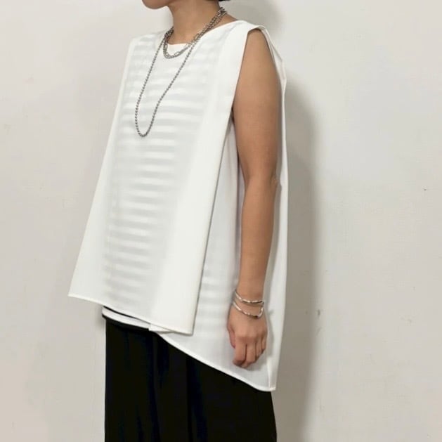 【 siro de labonte 】 linen like hightwist tuck flare tank